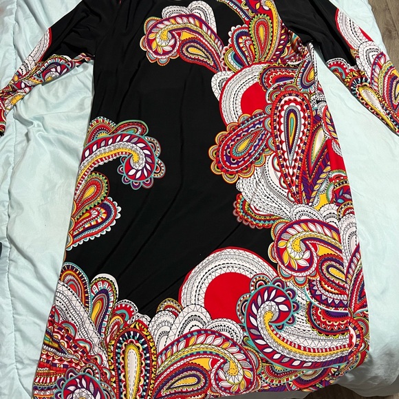 Cato Black Dress with Colorful Paisley Design - Picture 1 of 5